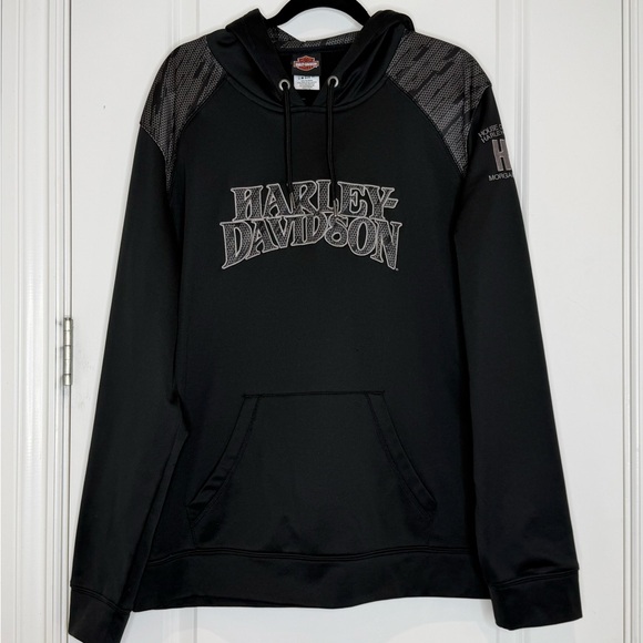 Harley-Davidson Men's Charcoal Black Embroidered Hoodie Size XL - Picture 2 of 13